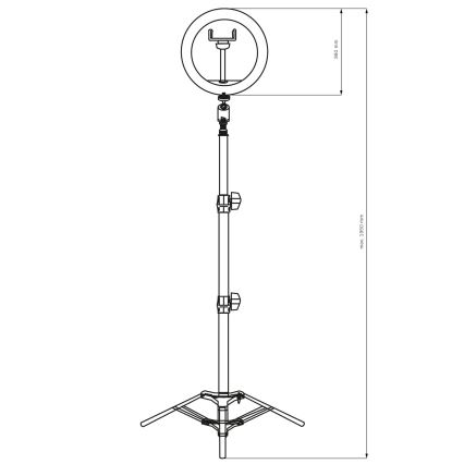 Dimmbare LED-Leuchte mit Stativ und Halterung für Vlogging LED/15W/5V 2700-6500K