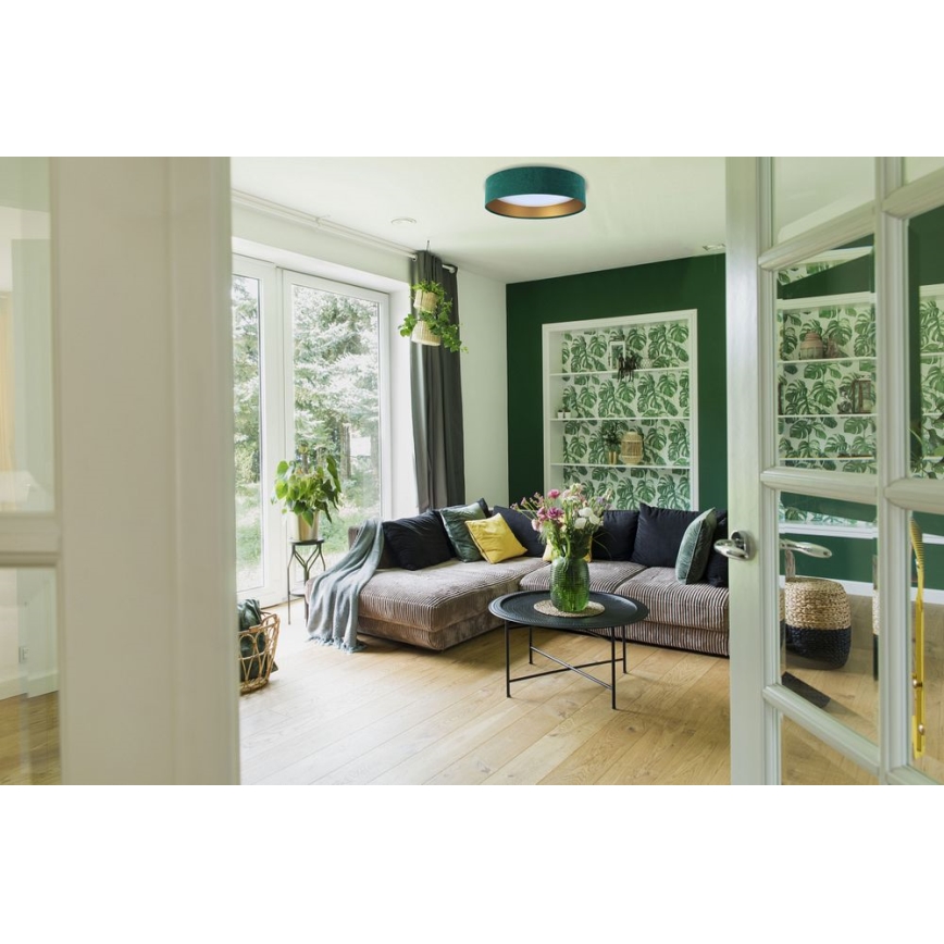 Dimmbare LED-Deckenleuchte SMART GALAXY LED/24W/230V d 45 cm 2700-6500K Wi-Fi Tuya grün/golden + Fernbedienung