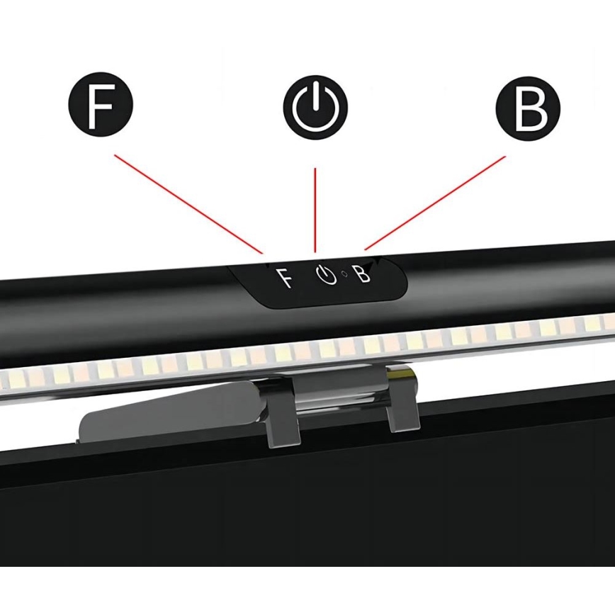 Dimmbare LED-Monitorbeleuchtung mit Touch-Funktion LED/5W/5V 3000/4000/5000/6000K 42 cm schwarz