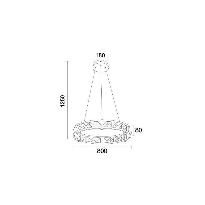 Dimmbare LED-Kristallpendelleuchte an Stahlseil ENRIQUE LED/55W//230V 3000-6000K Ø 80 cm + Fernbedienung