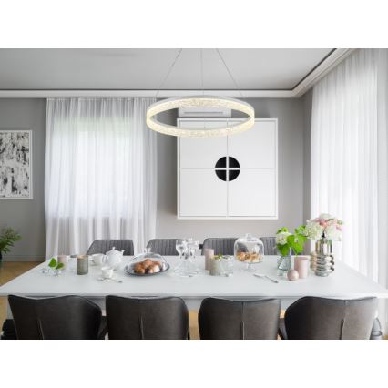 LED-dimmbare Pendelleuchte mit Seilabhängung ALIANZ LED/60W/230V 3000-6000K Ø 80 cm + Fernbedienung