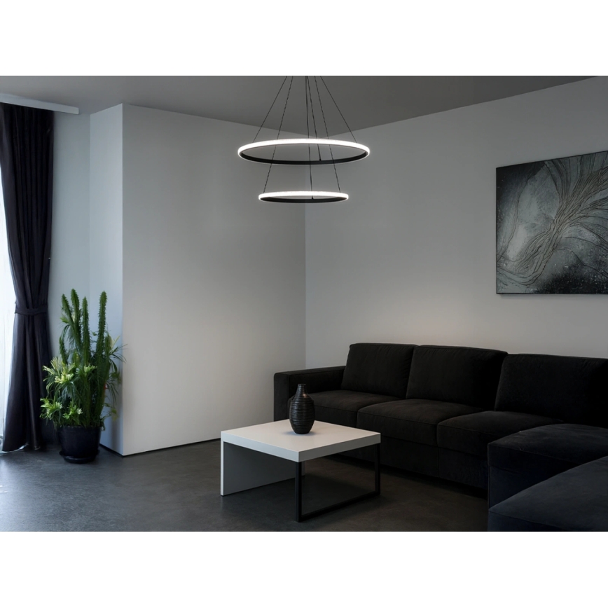 LED-dimmbare Pendelleuchte an Kabel LED/55W/230V 3000-6500K Ø 60 cm + Fernbedienung