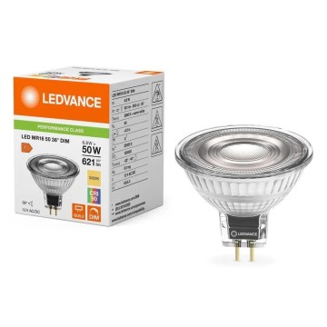Dimmbare LED-Reflektorlampe MR16 GU5,3/6,8W/12V 3000K 36° CRI 90 - Ledvance