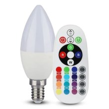 Dimmbare LED-RGB-Glühbirne E14/4,8W/230V 4000K + Fernbedienung