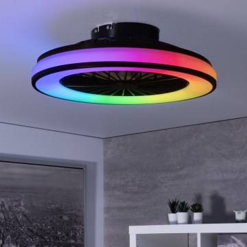 Dimmbare LED-RGBW-Deckenleuchte mit Ventilator PLAVE LED/48W/230V 3000/4000/6500K + Fernbedienung