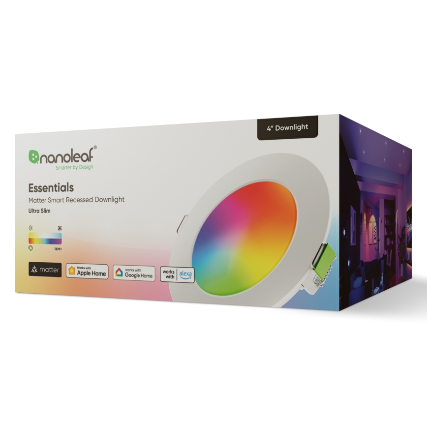 Nanoleaf - Dimmbare LED-RGBW-Einbauleuchte ESSENTIALS LED/6W/230V 2700-6500K CRI 90 Wi-Fi