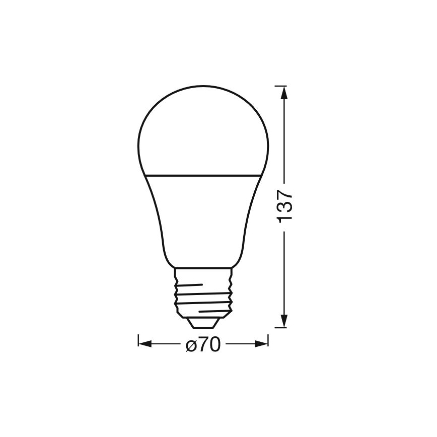 Dimmbare LED-RGBW-Glühbirne SMART+ E27/14W/230V 2700-6500K Wi-Fi - Ledvance
