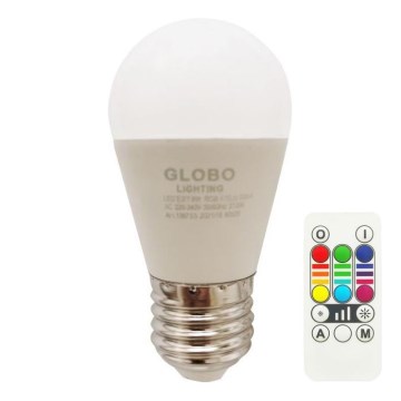 Dimmbare LED-RGBW-Glühlampe E27/6W/230V 3000K + Fernbedienung - Globo