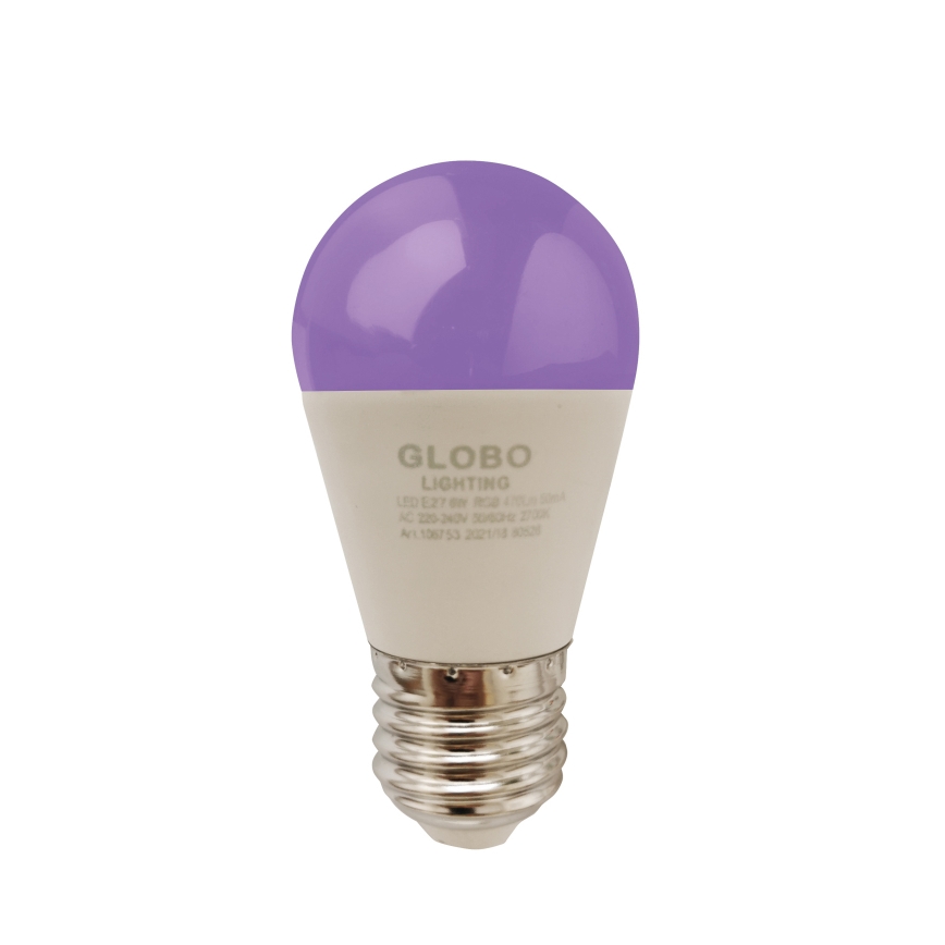 Dimmbare LED-RGBW-Glühlampe E27/6W/230V 3000K + Fernbedienung - Globo