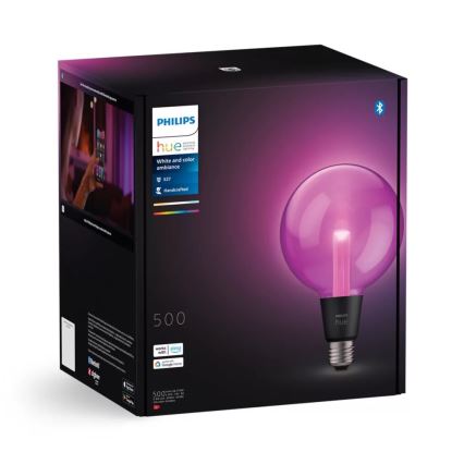 Dimmbare LED-RGBW-Glühlampe Philips Hue White And Color Ambiance G125 E27/6,8W/230V 2000-6500K