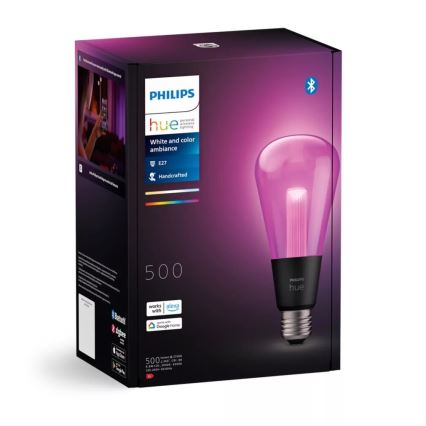 Dimmbare LED-RGBW-Glühlampe Philips Hue White And Color Ambiance E27/6,8W/230V 2000-6500K