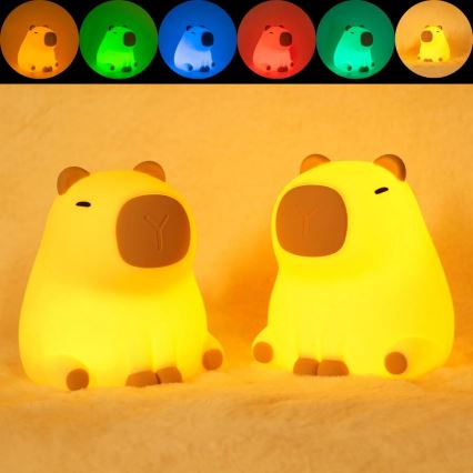 Dimmbare LED-RGBW-Kinderleuchte mit Touch-Funktion LED/1W/5V USB 1200 mAh Wasserschwein