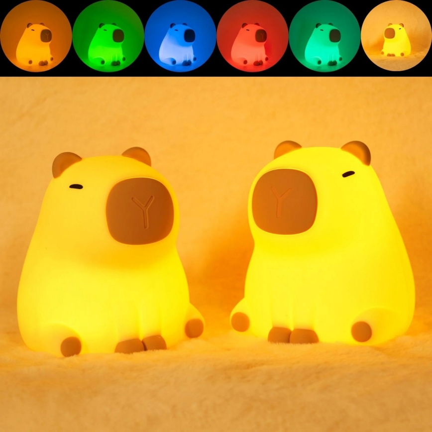 Dimmbare LED-RGBW-Kinderleuchte mit Touch-Funktion LED/1W/5V USB 1200 mAh Wasserschwein