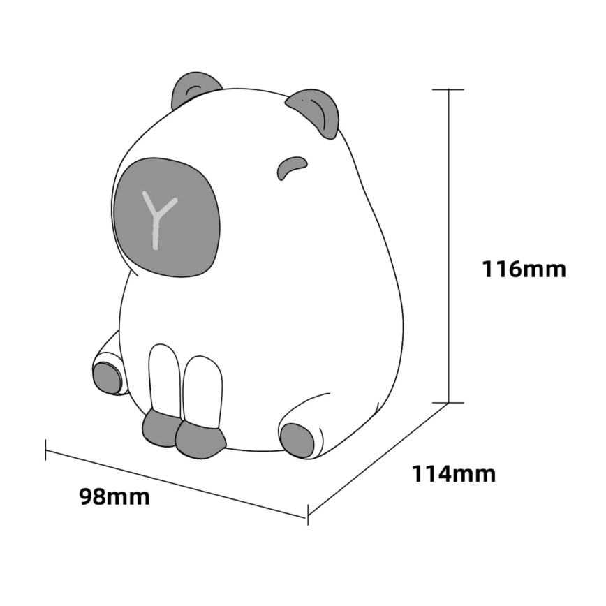 Dimmbare LED-RGBW-Kinderleuchte mit Touch-Funktion LED/1W/5V USB 1200 mAh Wasserschwein