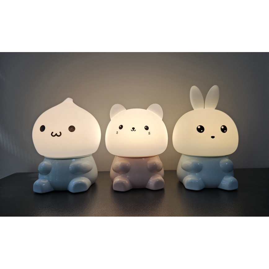 Dimmbare LED-RGBW-Kinderleuchte mit Touch-Funktion LED/1W/5V USB 1200 mAh Hase