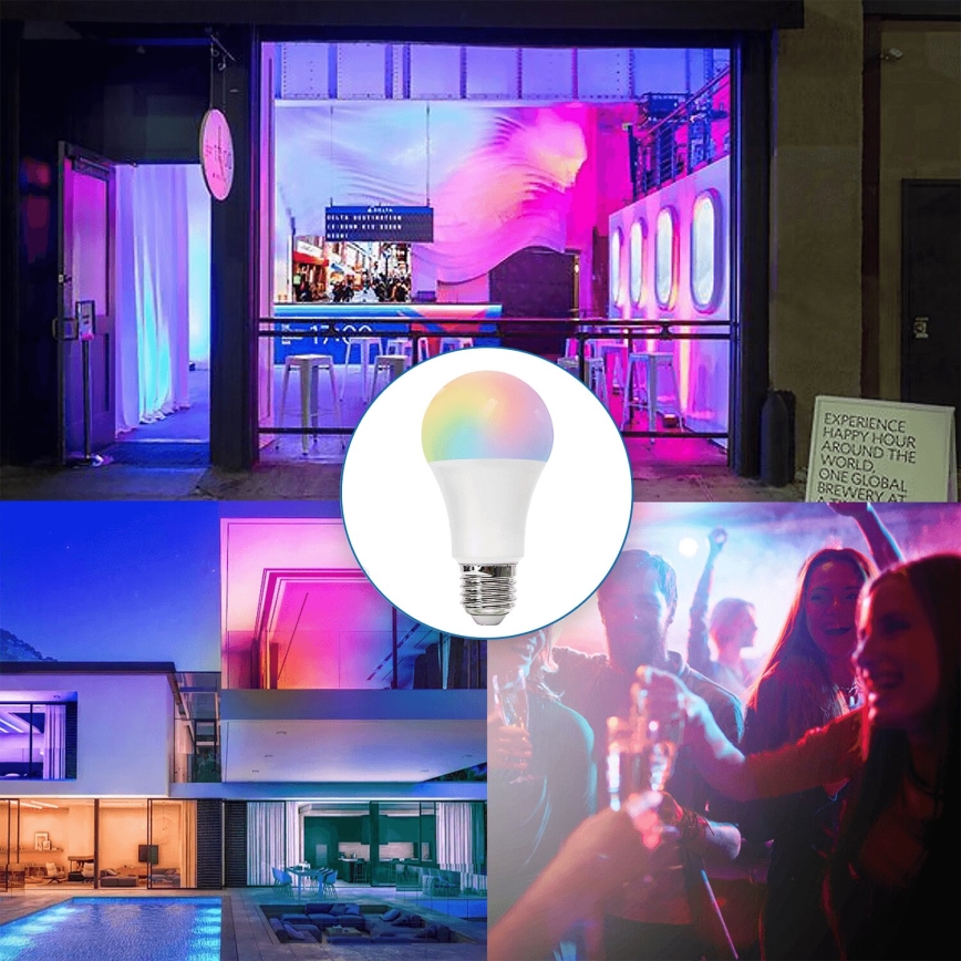 Dimmbare LED-RGBW-Lampe E27/8W/230V 3000K + Fernbedienung - Aigostar