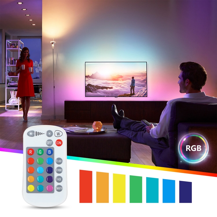 Dimmbare LED-RGBW-Lampe E27/8W/230V 3000K + Fernbedienung - Aigostar