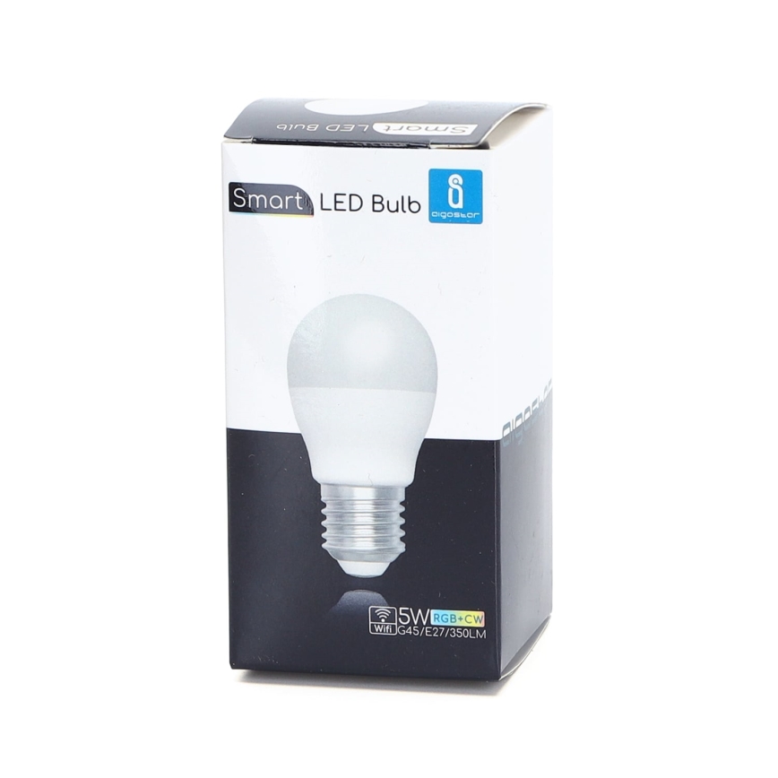 Dimmbare LED-RGBW-Lampe G45 E27/5W/230V 3000-6500K Wi-Fi - Aigostar