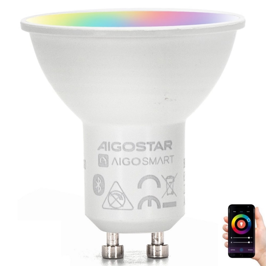 Dimmbare LED-RGBW-Lampe GU10/4,9W/230V 2700-6500K - Aigostar