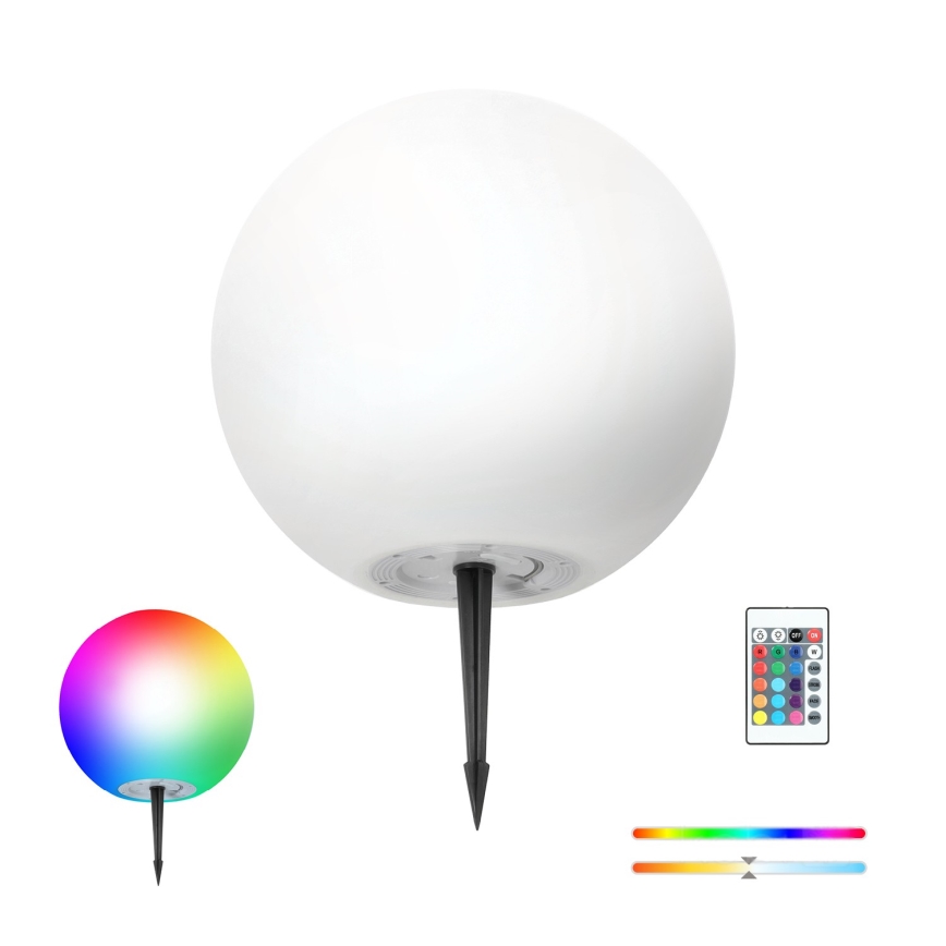 LED RGBW dimmbare Solarleuchte GARDEN BALL LED/5W/3,7V 3000K IP54 2200 mAh Ø 40 cm + Fernbedienung