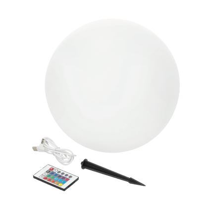 LED RGBW dimmbare Solarleuchte GARDEN BALL LED/5W/3,7V 3000K IP54 2200 mAh Ø 40 cm + Fernbedienung