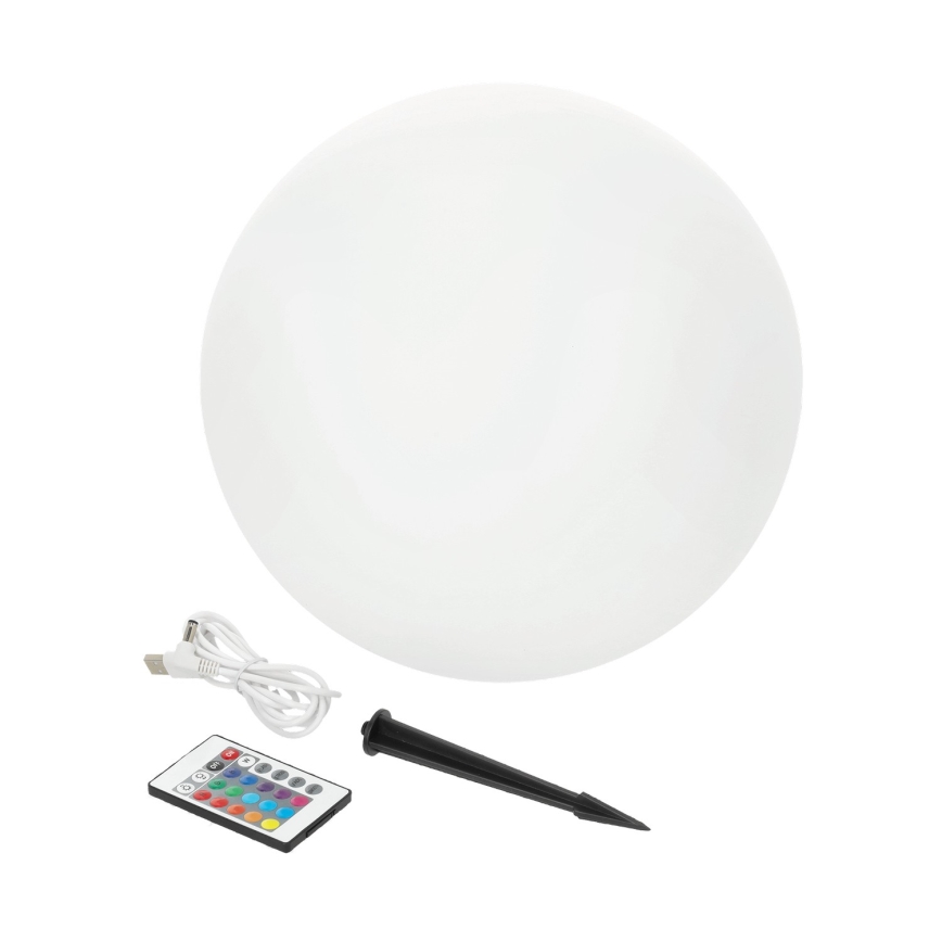 LED RGBW dimmbare Solarleuchte GARDEN BALL LED/5W/3,7V 3000K IP54 2200 mAh Ø 40 cm + Fernbedienung