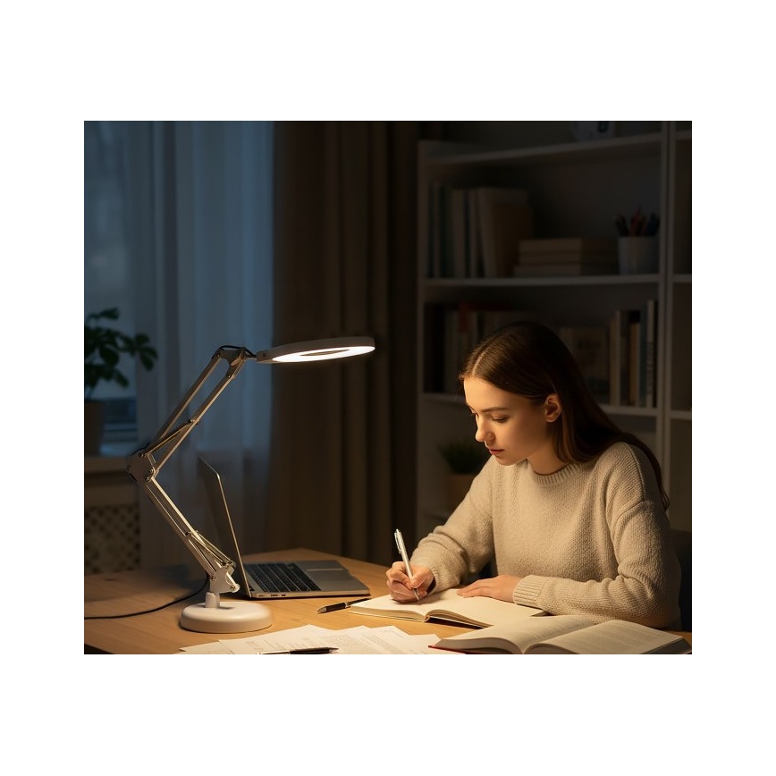 Dimmbare LED-Tischlampe mit Lupe 2-in-1 AURIQ LOUPE LED/10W/5V 3000/4000/6500K weiß