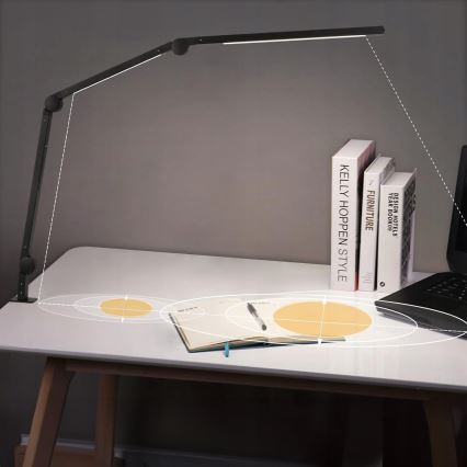 LED-dimmbare, berührungsempfindliche, flexible Tischlampe mit Klemme LED/12W/230V 3000/4000/6000K schwarz