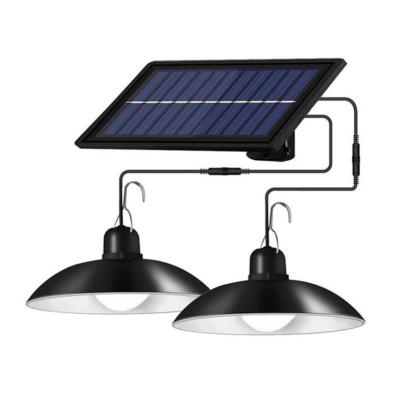 Dimmbare LED-Solar-Hängeleuchte an Schnur 2xLED/1,8W/3,7V IP44 6500K 1200 mAh + Fernbedienung