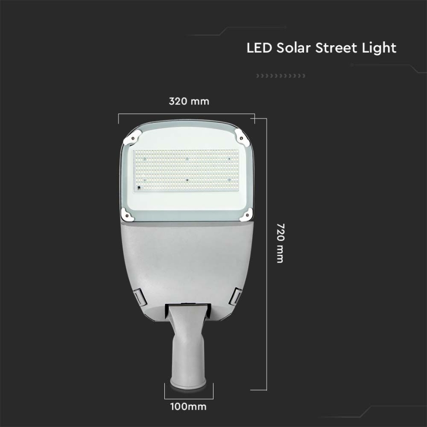 Dimmbare LED-Solar-Straßenleuchte SAMSUNG CHIP LED/50W/6,4V 6000K IP65 + Fernbedienung