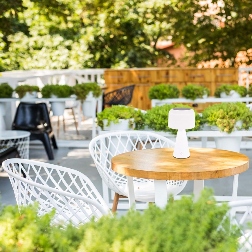 Dimmbare LED-Solar-Tischleuchte mit Touch-Funktion LIMA LED/3,7V 1800 mAh 3000/4000/5000K IP44 weiß