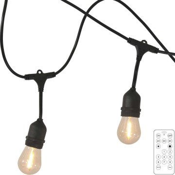 Dimmbare LED-Solarkette für den Outdoor-Bereich PARTY 10xE27/3,7V 10 m IP44 + Fernbedienung