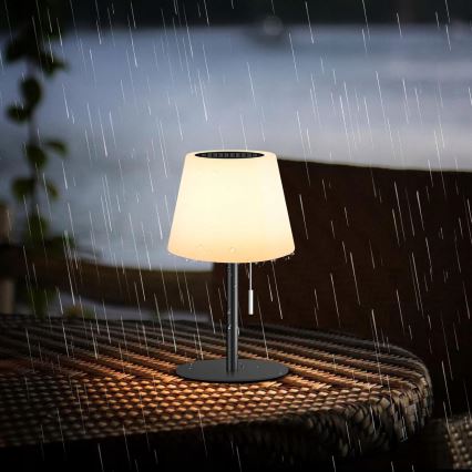 Dimmbare LED-Solarlampe LED/2W/5V USB 1200 mAh IP44 weiß/schwarz