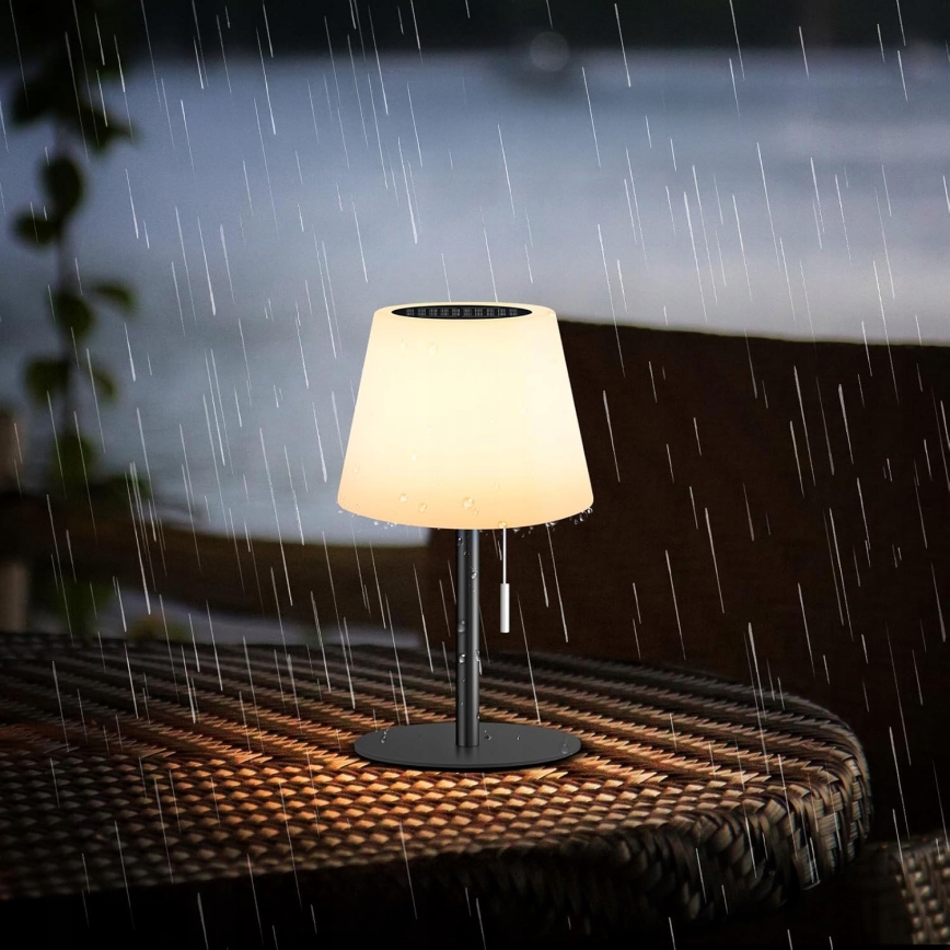 Dimmbare LED-Solarlampe LED/2W/5V USB 1200 mAh IP44 weiß/schwarz