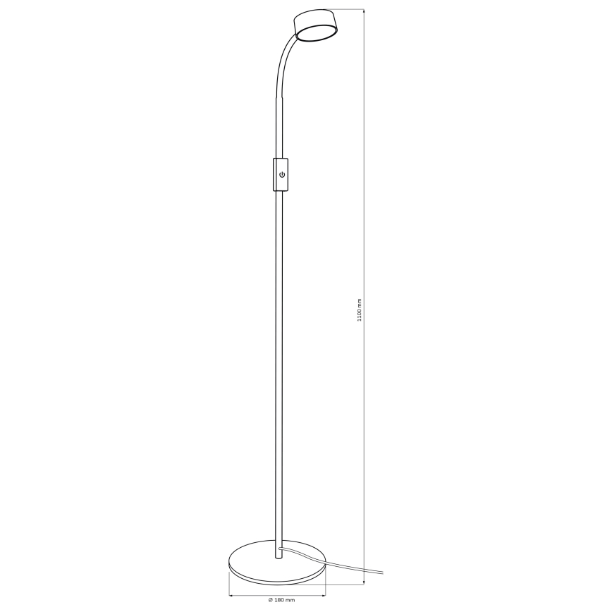Dimmbare LED-Touch-Stehleuchte BRUNO LED/3W/230V 3000/4000/6500K schwarz