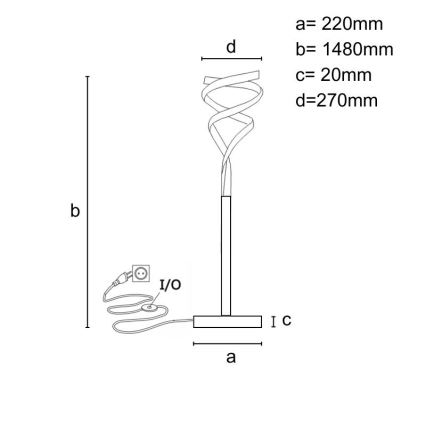 Dimmbare LED-Stehleuchte LED/50W/230V 3000-6500K grau + Fernbedienung