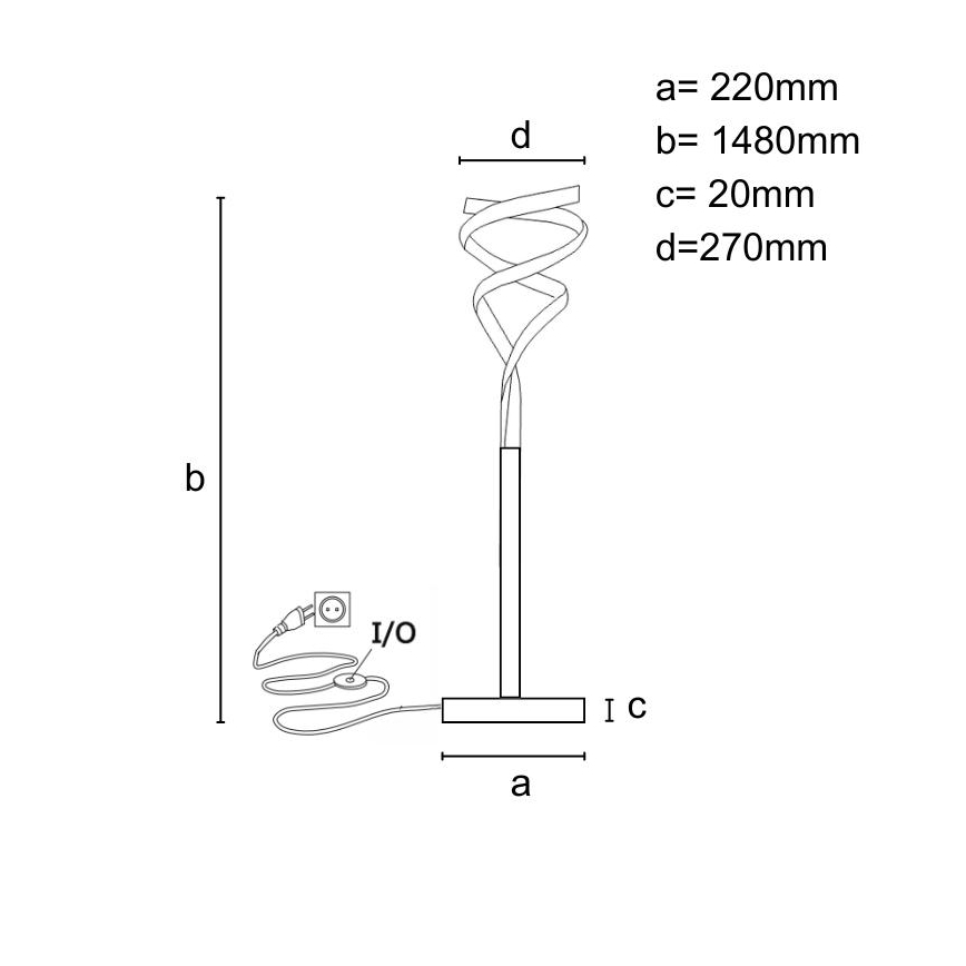 Dimmbare LED-Stehleuchte LED/50W/230V 3000-6500K grau + Fernbedienung