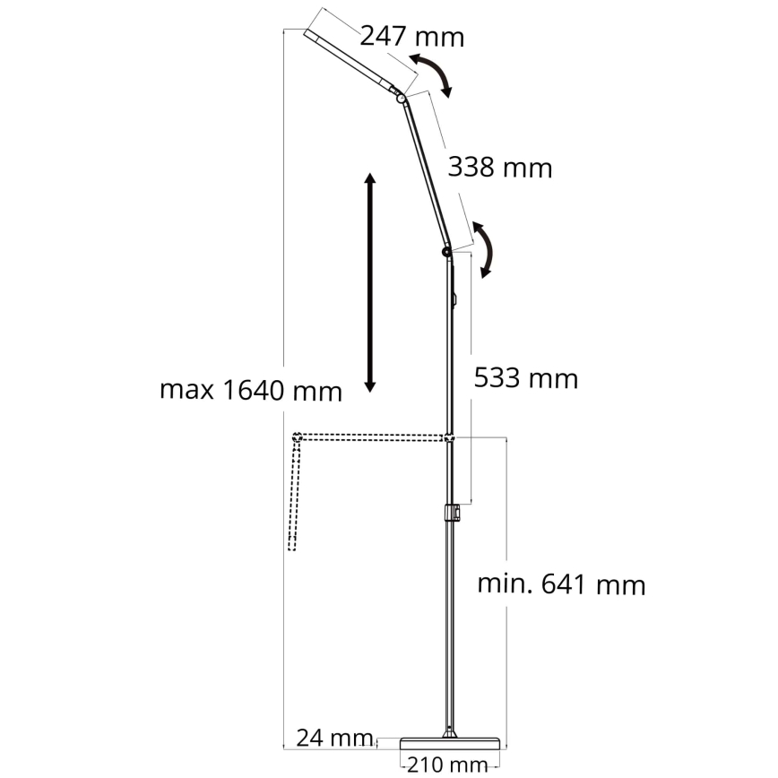 Dimmbare LED-Stehleuchte mit Touch-Funktion FERRARA LED/13W/230V 3000/4000/6000K schwarz