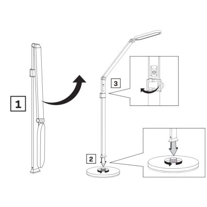 Dimmbare LED-Stehleuchte mit Touch-Funktion FERRARA LED/13W/230V 3000/4000/6000K schwarz