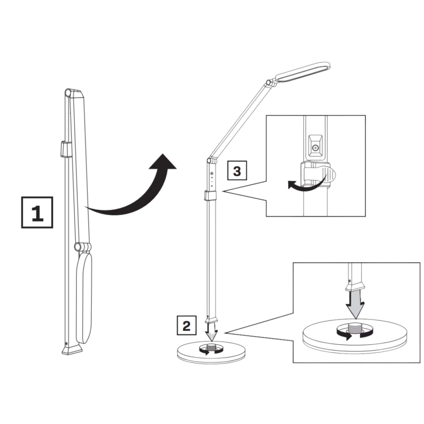 Dimmbare LED-Stehleuchte mit Touch-Funktion FERRARA LED/13W/230V 3000/4000/6000K schwarz