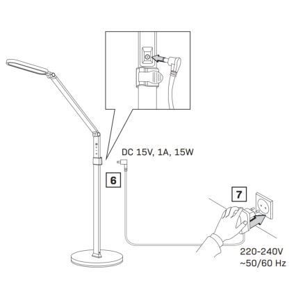 Dimmbare LED-Stehleuchte mit Touch-Funktion FERRARA LED/13W/230V 3000/4000/6000K weiß