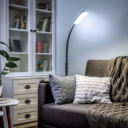 Dimmbare LED-Stehleuchte TEILO LED/10W/230V 3000/4000/6500K schwarz + Fernbedienung