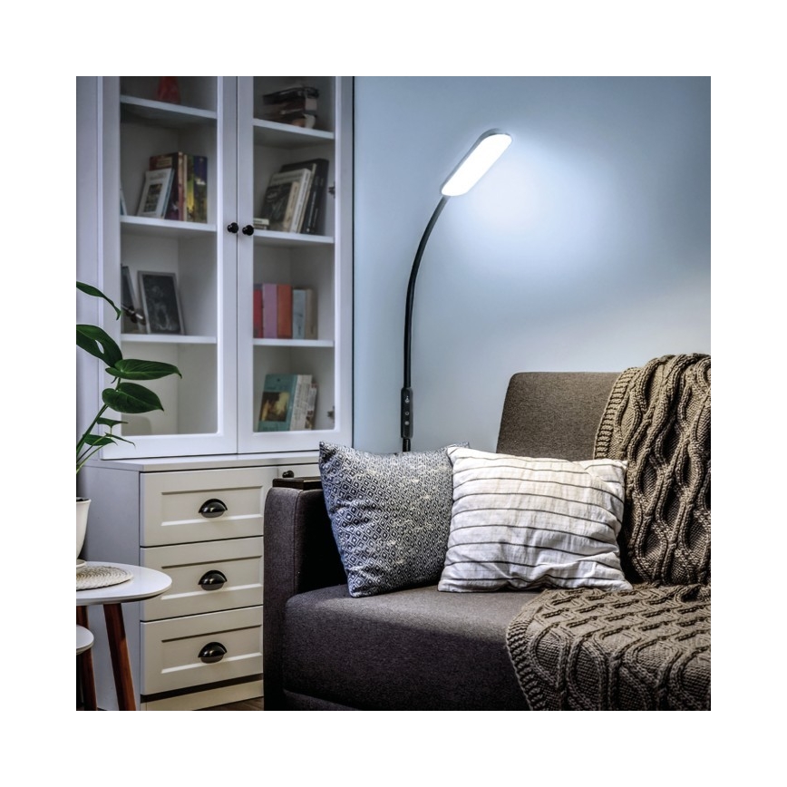 Dimmbare LED-Stehleuchte TEILO LED/10W/230V 3000/4000/6500K schwarz + Fernbedienung