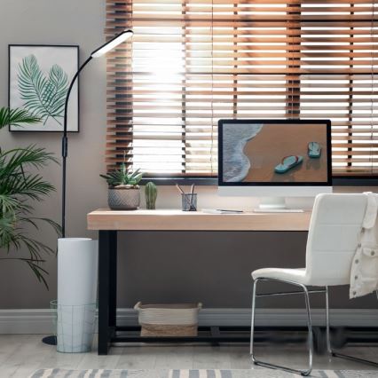 Dimmbare LED-Stehleuchte TEILO LED/10W/230V 3000/4000/6500K schwarz + Fernbedienung