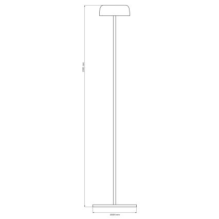 Dimmbare LED-Touch-Stehleuchte für den Outdoor-Bereich TRYPOLIS LED/2W/5V USB 1800 mAh IP44 schwarz