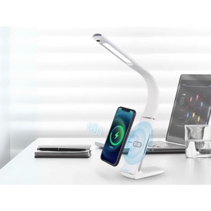 LED-dimmbare Tischlampe mit kabelloser Ladefunktion und Bewegungssensor LORD EVO LED/8W/230V 3000K/4500K/6000K weiß