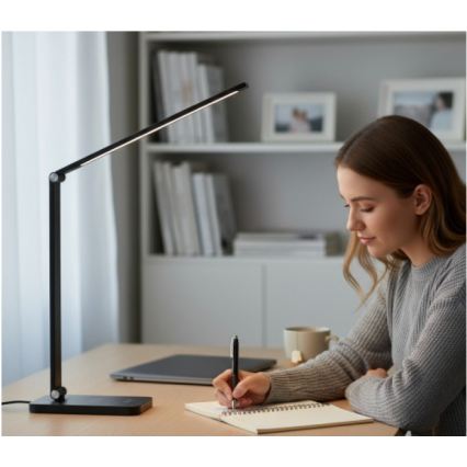 Dimmbare LED-Tischlampe mit kabelloser QI-Ladefunktion NOBLITE Q LED/7W/230V 3000/4000/6500K schwarz