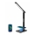 Dimmbare LED-Tischlampe mit kabelloser QI- und USB-Ladung KINGFISHER LED/8,5W/230V schwarz