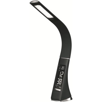 Dimmbare LED-Tischlampe mit Touch-Bedienung und Display, LED/7W/5V, schwarz