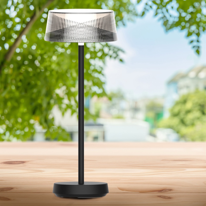 Dimmbare LED-Touch-Tischleuchte für den Outdoor-Bereich CASABLANCA LED/3,4W/5V USB 3600 mAh IP44 schwarz